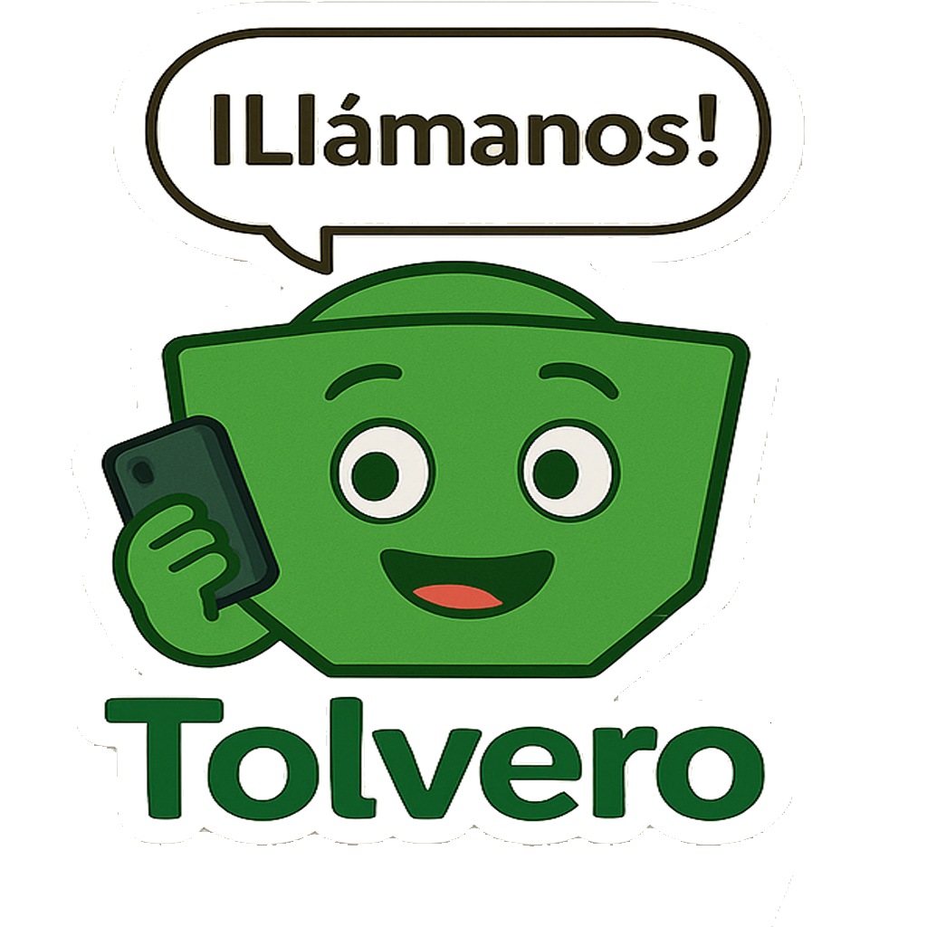 Ilustración de la mascota de Tolvero, Tolverin, invitando a llamar.